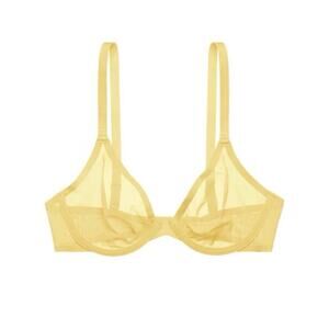 Cuup the plunge mesh bra in honey yellow size 38C